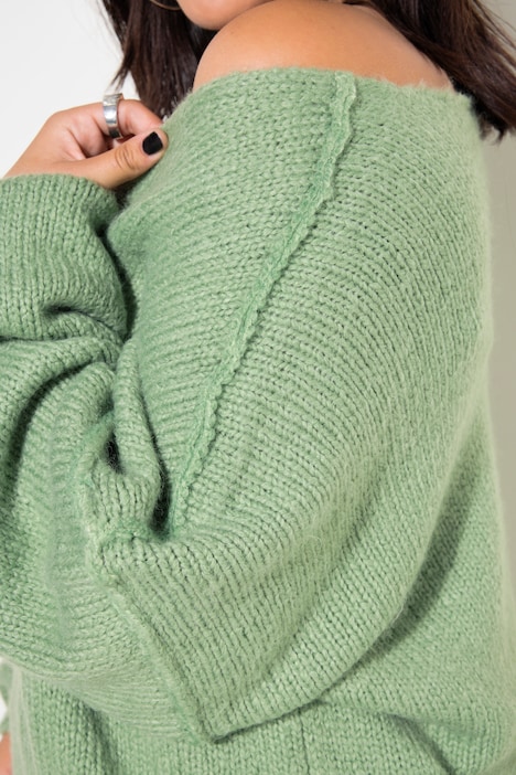 Pullover, V-Ausschnitt, weiter Langarm, oversized