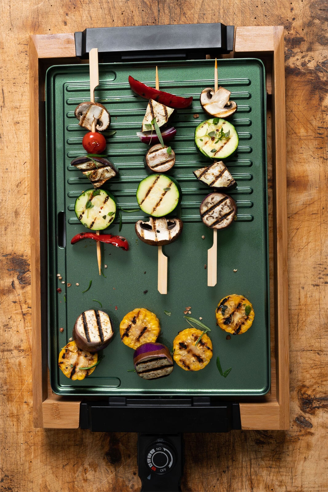 JUST VEGAN Tischgrill CERA Bambus /grün