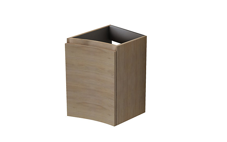 Meuble complément sous vasque effet bois Vague 34 cm version droite