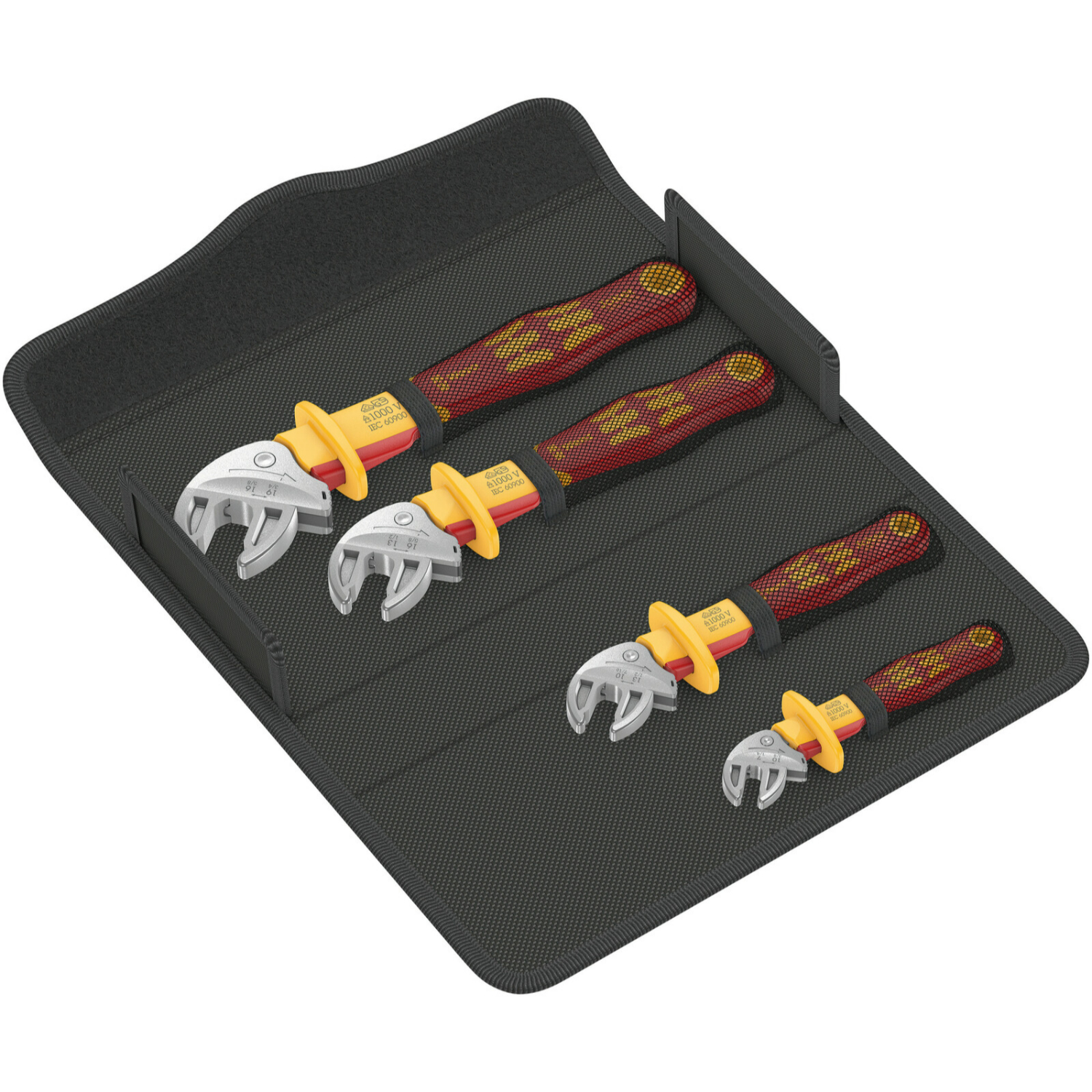 Wera 05020170001 6004 Joker VDE 4-delige Zelfinstellende steeksleutelset (XS, S, M & L) in box - 7 - 19 mm