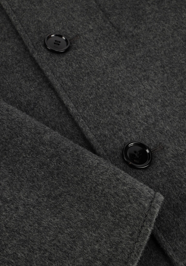 donkergrijze ami paris mantel car coat