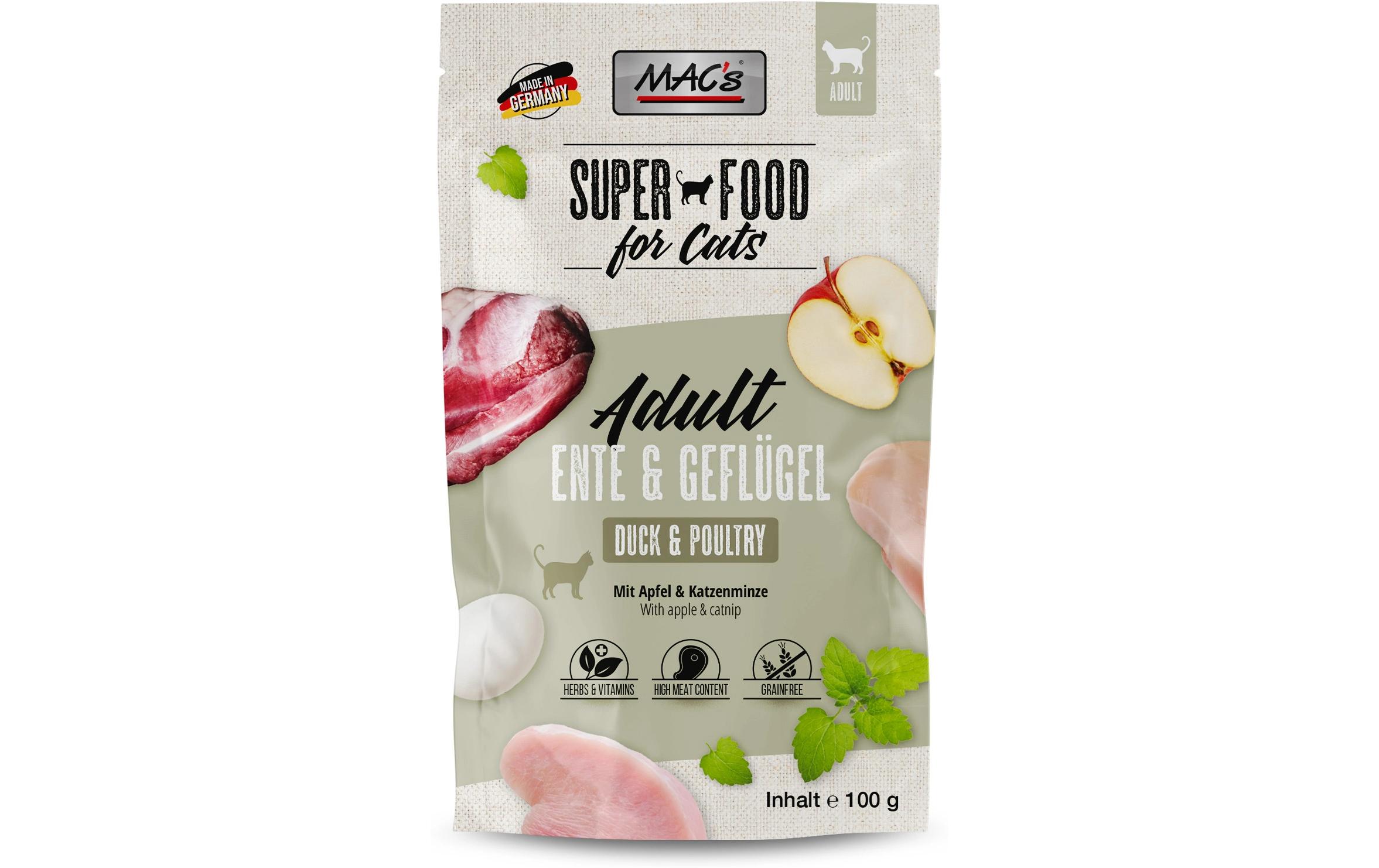 Nassfutter Ente und Geflügel 100 gAlleinfuttermittel für ausgewachsene Katzen