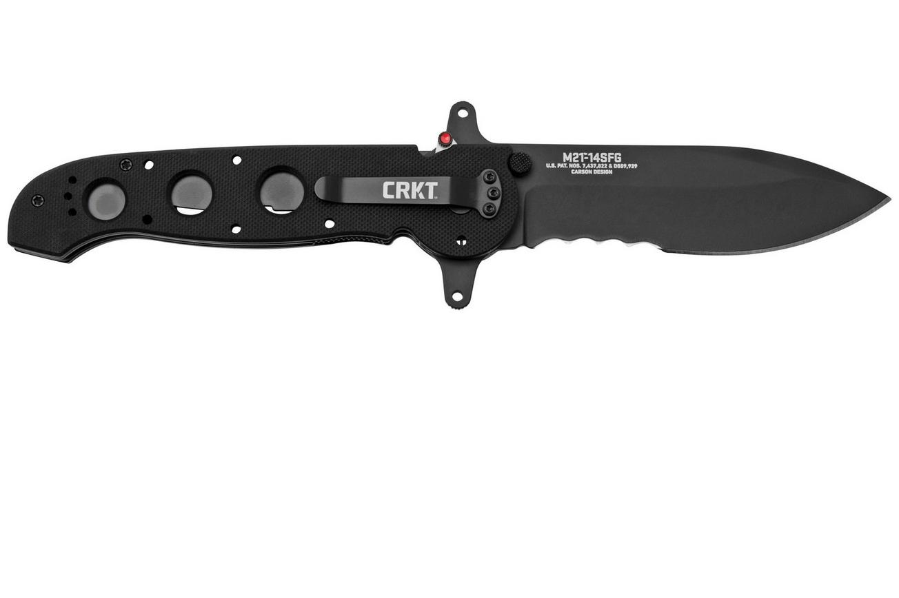 CRKT M21-14SFG, 1.4116 staal, zwart G10, Veff Serrations, tactisch zakmes