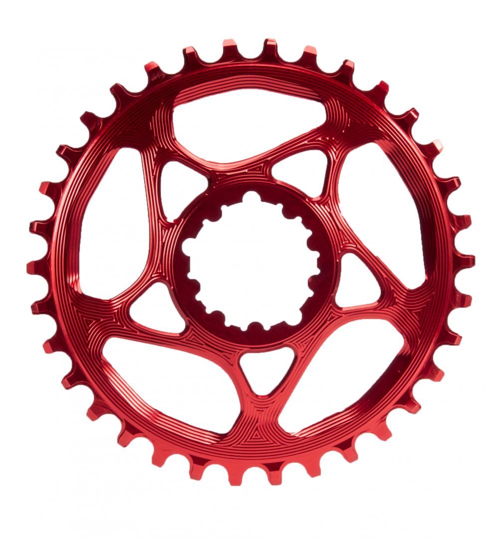 Absolute Black Klinge 34T Direkte montering SRAM GXP/BB30/DUB Rød