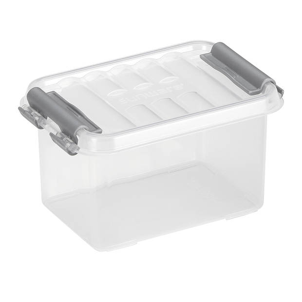 Q-line opbergbox 0,4L transparant metaal