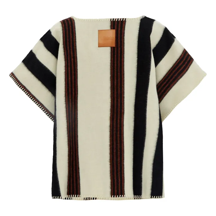 La Méricaine Poncho Long Blackfeet Laine Recyclée | Ecru