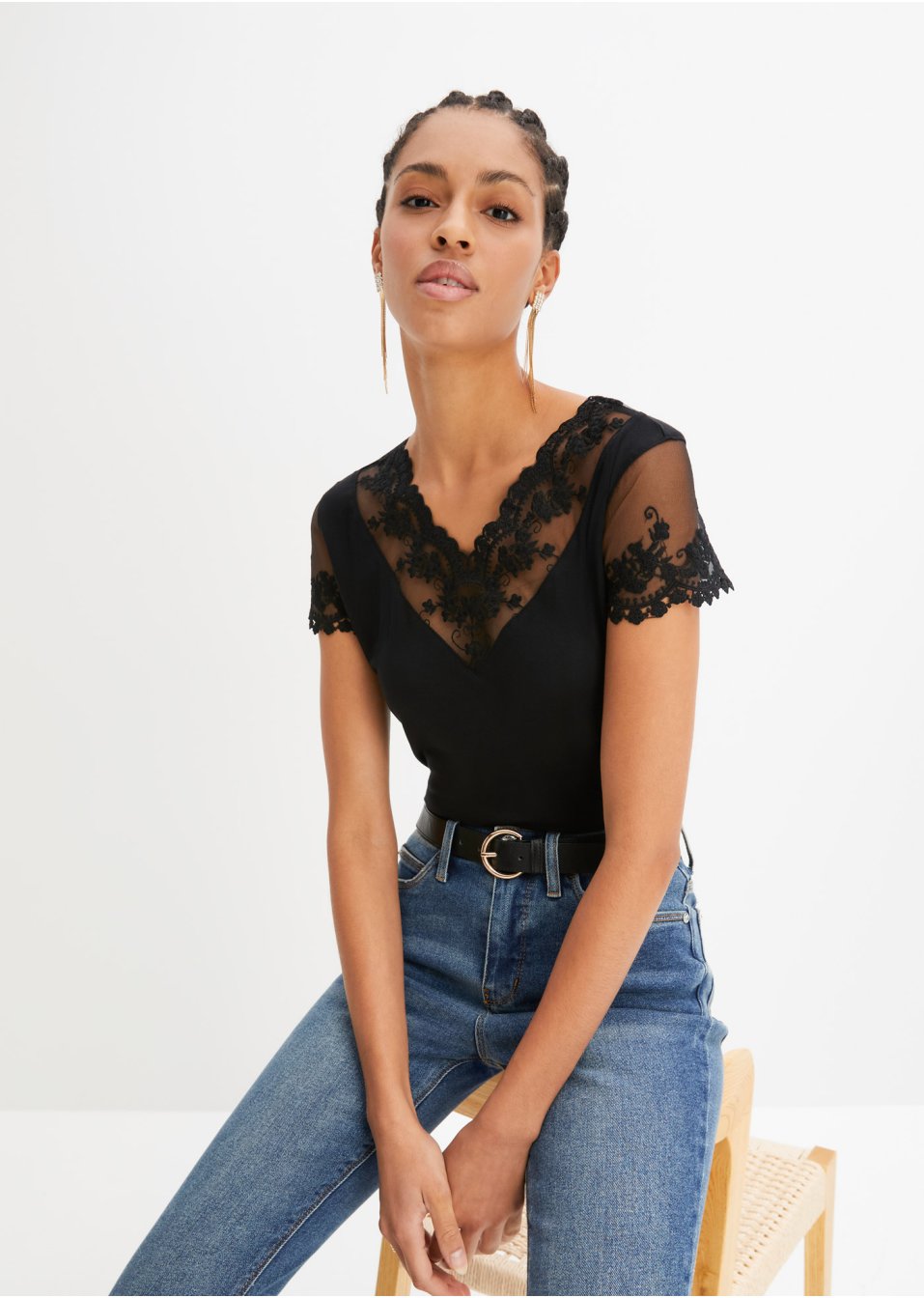 T-shirt à dentelle