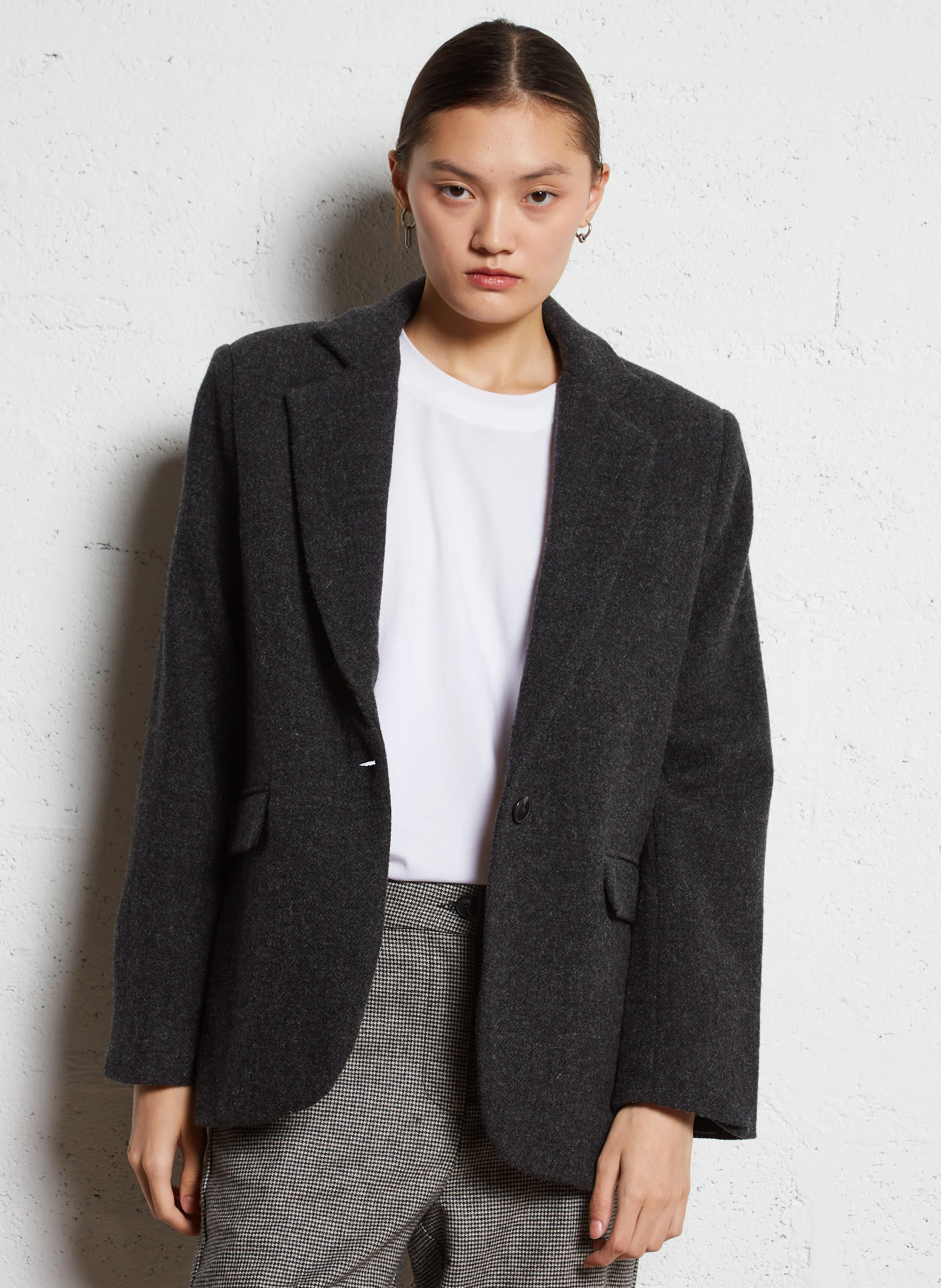 IRVING - Veste de tailleur droite en laine | Gris