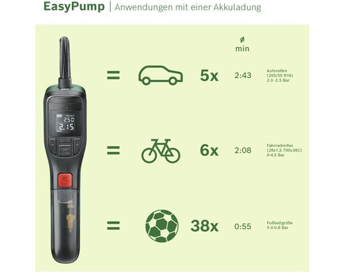 Bosch EasyPump 3,6V accu-luchtpomp/bandenpomp (druk: 10,3 bar)