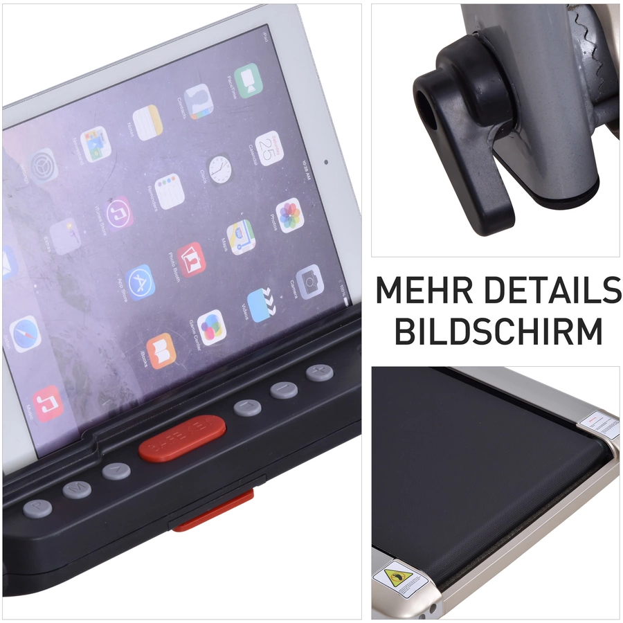 HOMCOM Laufband mit LCD Display silber, schwarz
