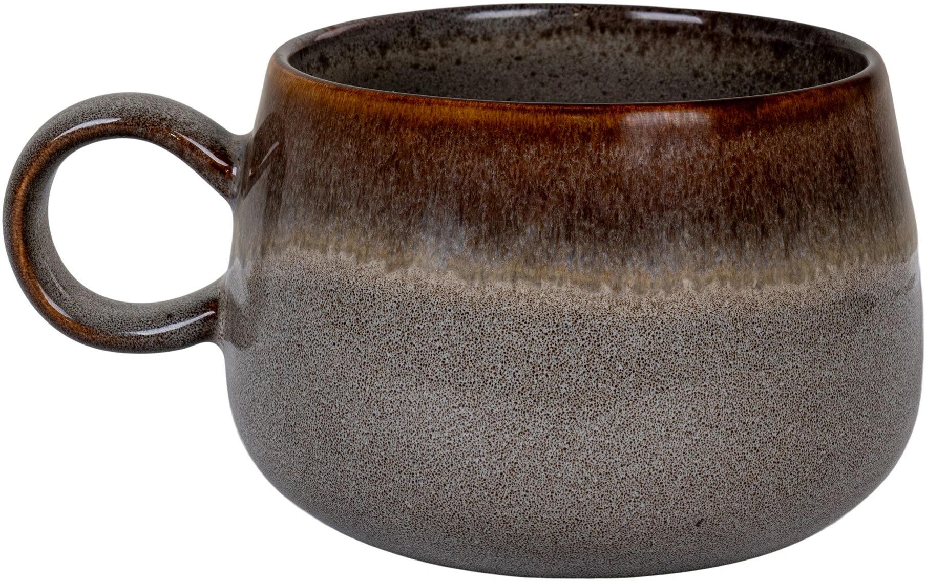 Teetasse Selma 4 Stück, Braun/GrauKeramiktassen-Set