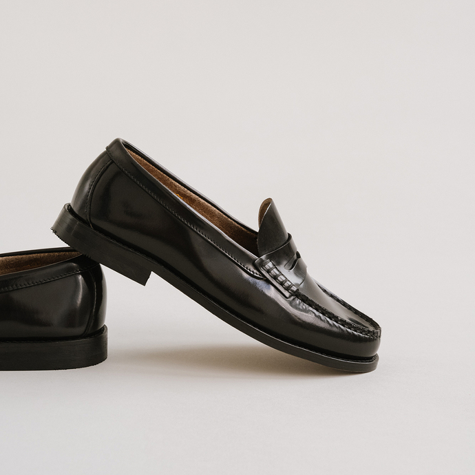 Mocassins  en cuir glacé noir