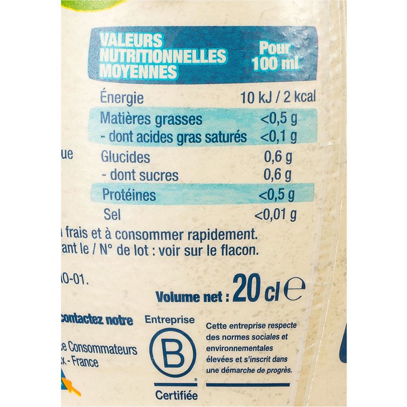 Jus de citron bio Bjorg  - Bouteille de 20 cl