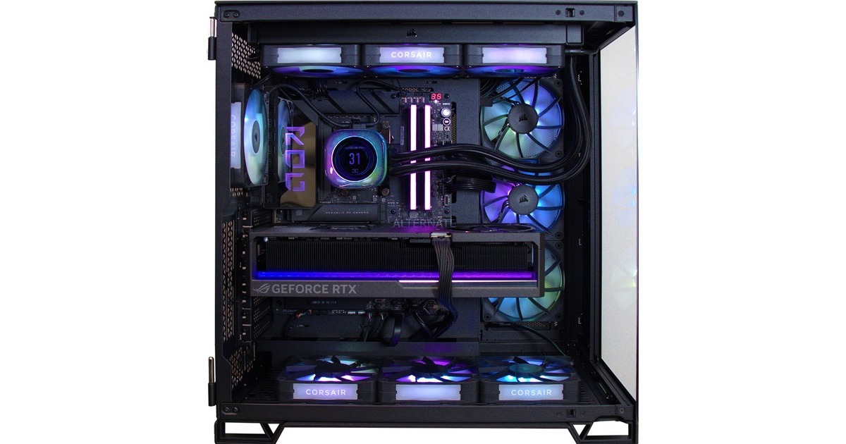 ALTERNATEThunderstorm Xtreme Ryzen 7 – RTX 5090 iCue gaming pc  (Zwart | R7 9800X3D | RTX 5090 | 64 GB | 2 TB SSD + 2 TB SSD)