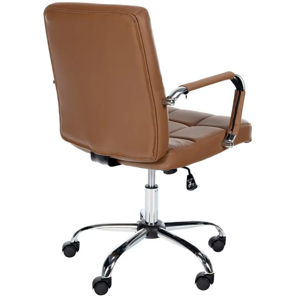 CLP Bureaustoel Ashland chroom Frame - Kunstleer - licht bruin
