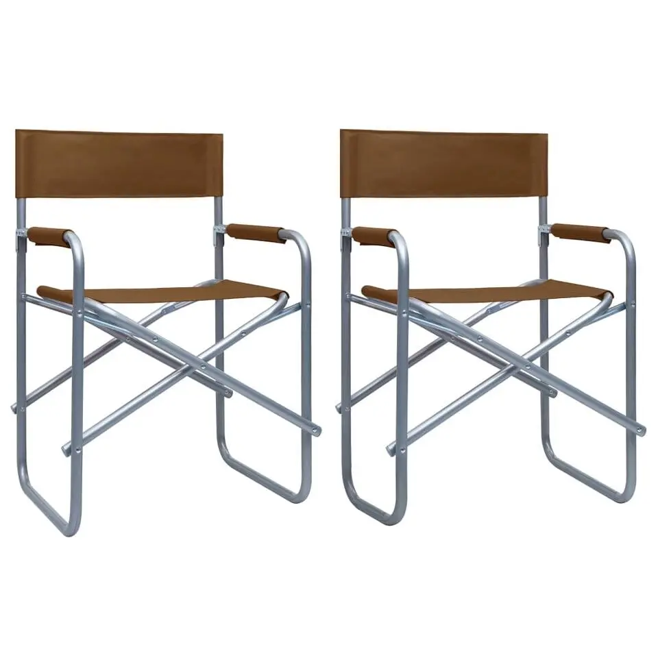 vidaXL - Campingstoel - Bruin - Metaal - 2 stuks