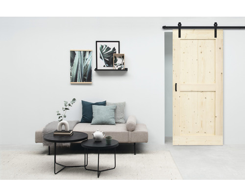 Pertura schuifdeur complete set Yorick Midbar Vintage onbehandeld 950x2150 mm incl. looprail met rol, krukgarnituur