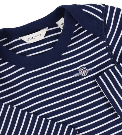 GANT Body L/æ - Shield Striped - Marine