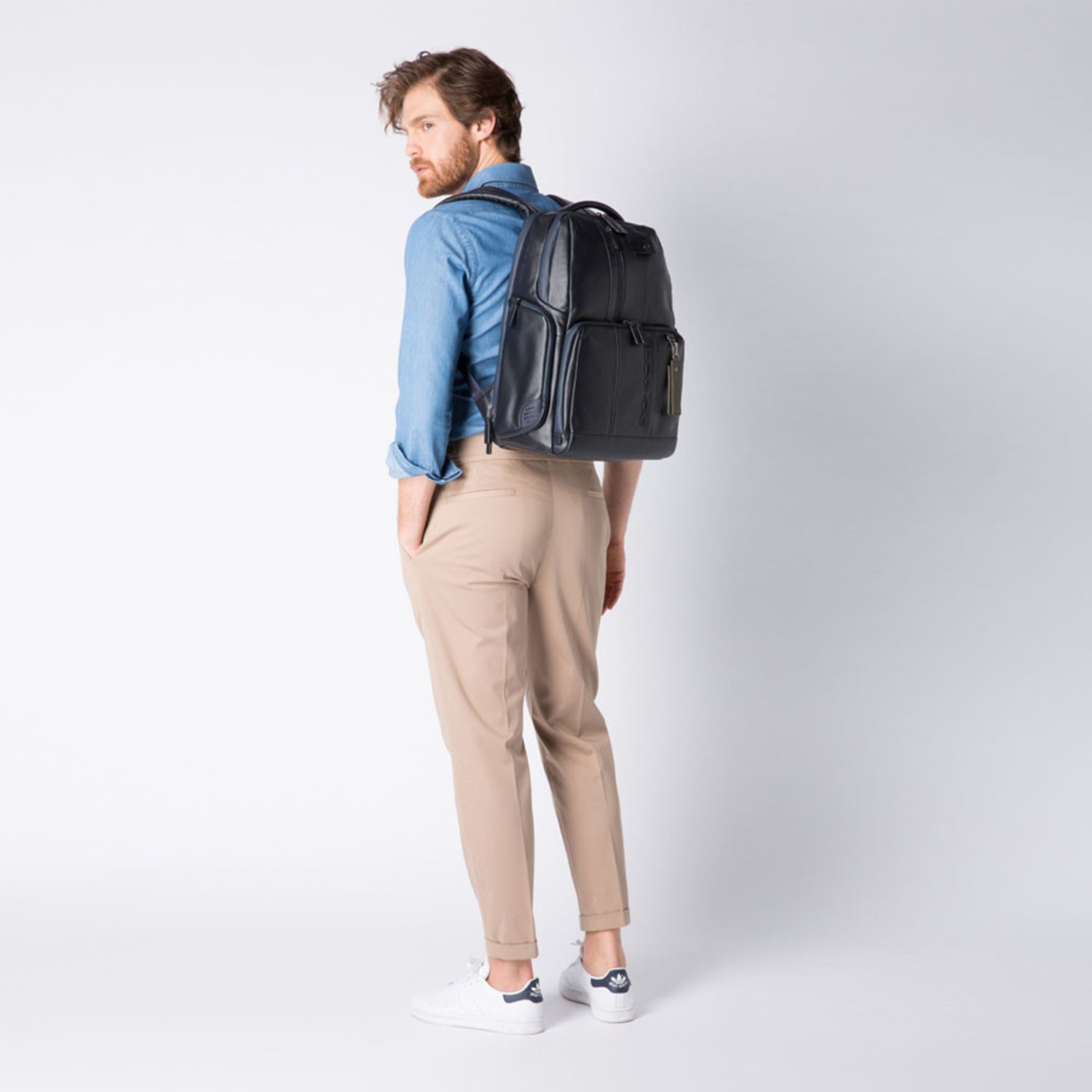 Piquadro Urban Fast-check PC Backpack with iPad Compartment grey-black
