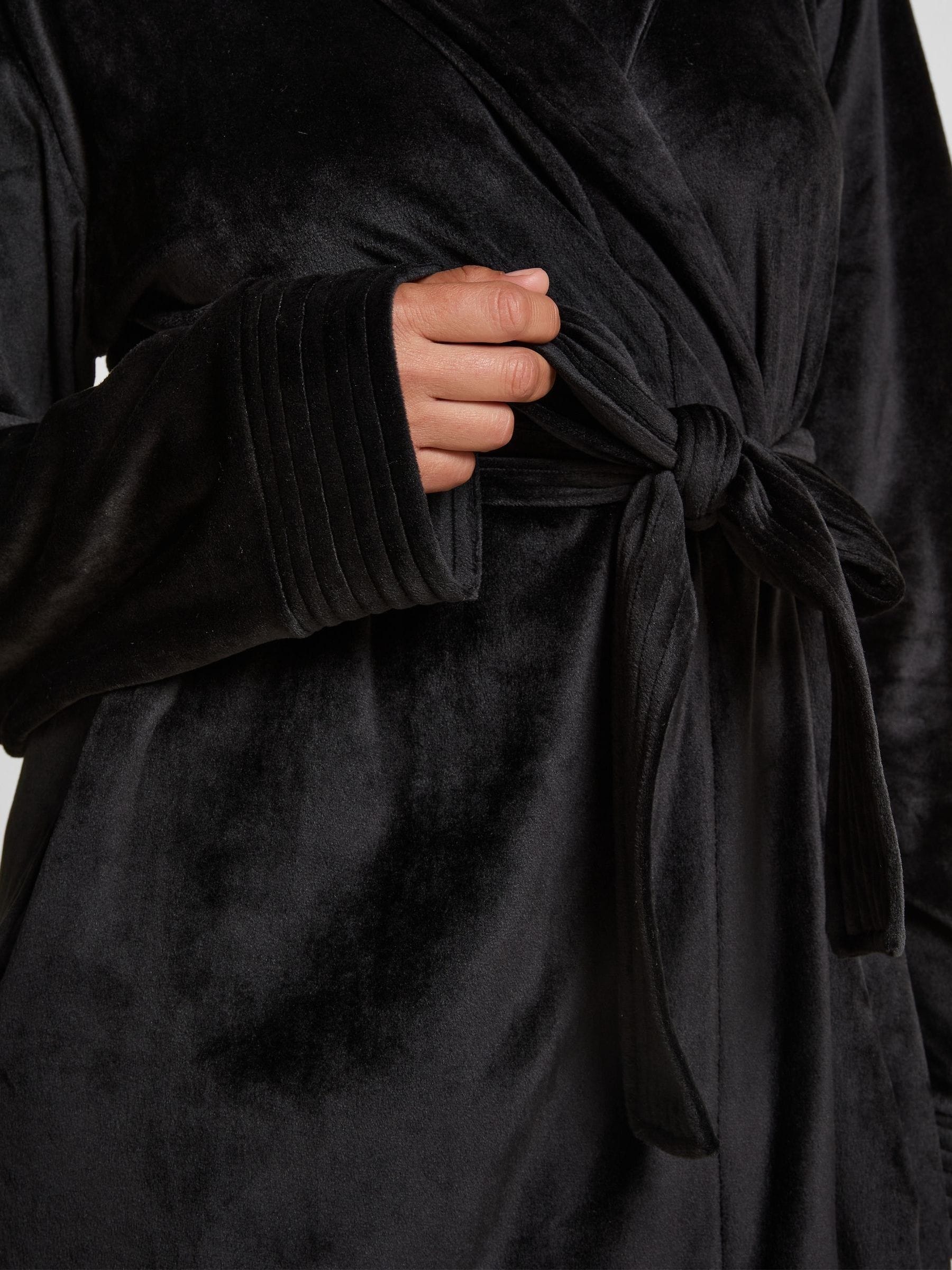 Hunkemoller Velours short Black Bath Robe