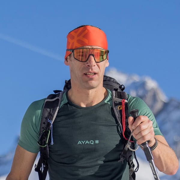 Bonnet Bandeau ski de randonnée AYAQ SESIA LIGHT HEADBAND ORANGE SUNRISE