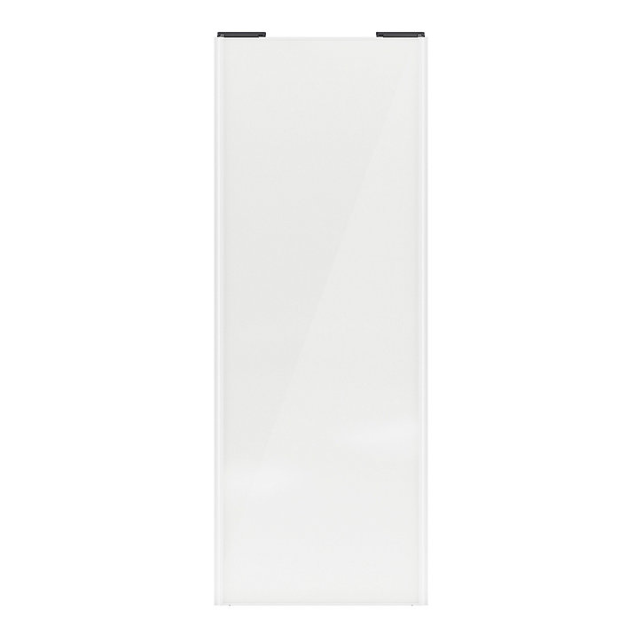 Porte de placard coulissante blanc brillant profil blanc GoodHome Arius H. 248,5 x L. 92.2 cm + amortisseurs