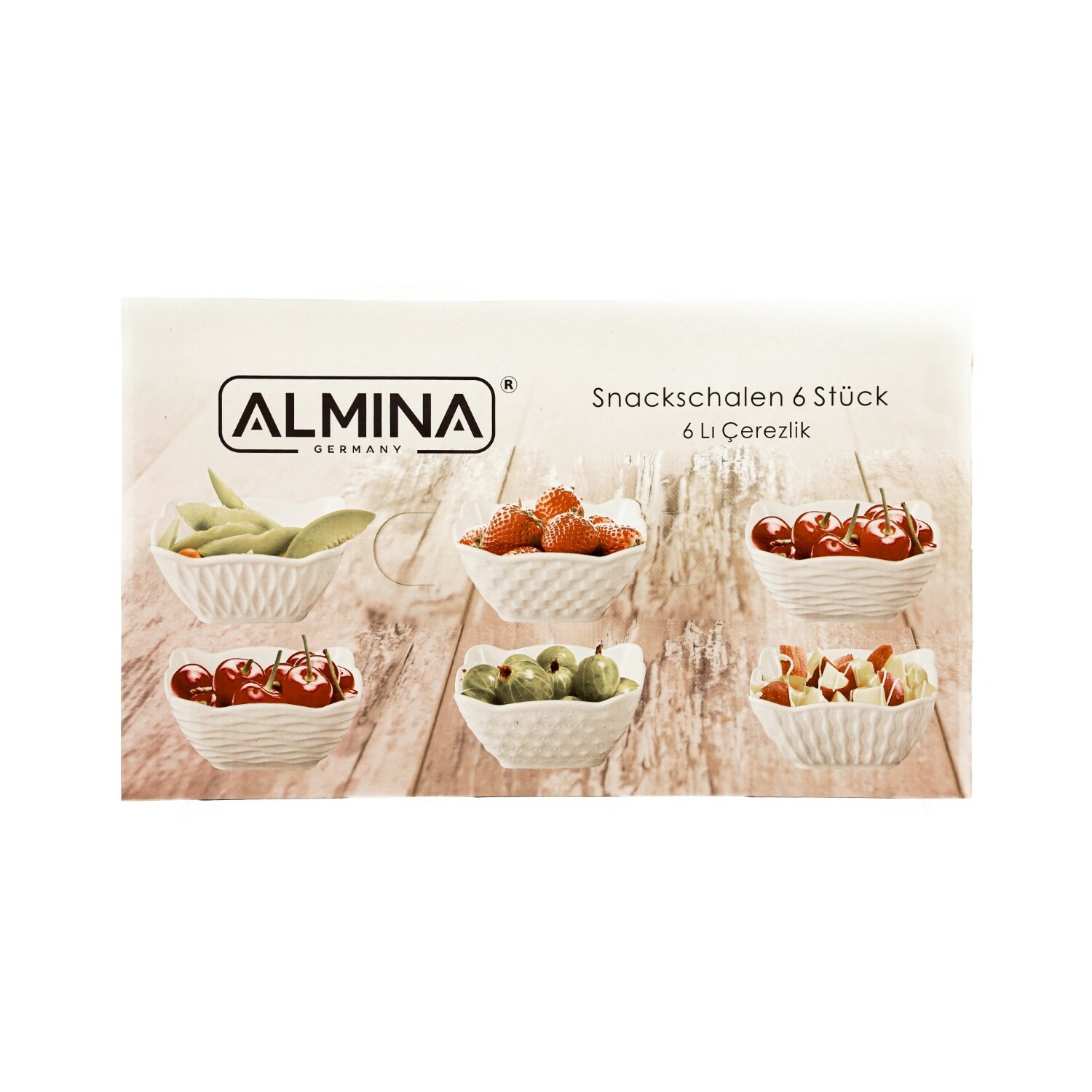 Almina 6er Snackschalen-Set aus Porzellan Servierschale mit Muster