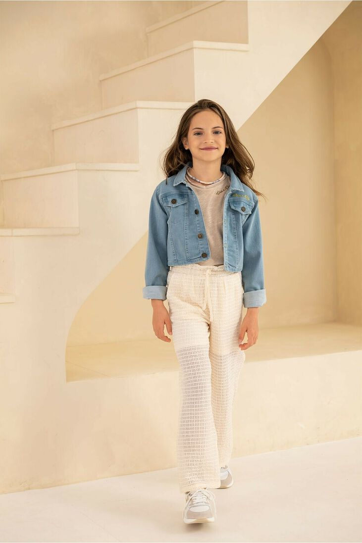 LIKE FLO ros&eacute;gouden like flo t-shirt metallic jersey ruffle rib tee