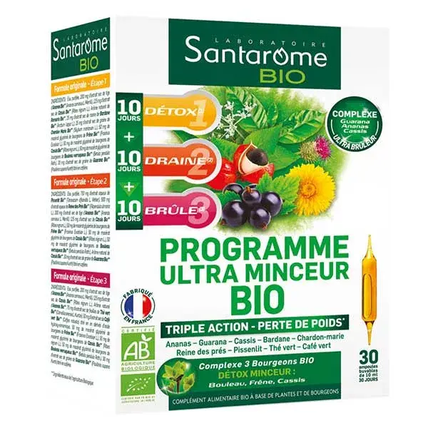 Santarome Bio - Programa Orgânico Ultra Emagrecedor - Perda de Peso - 30 ampolas