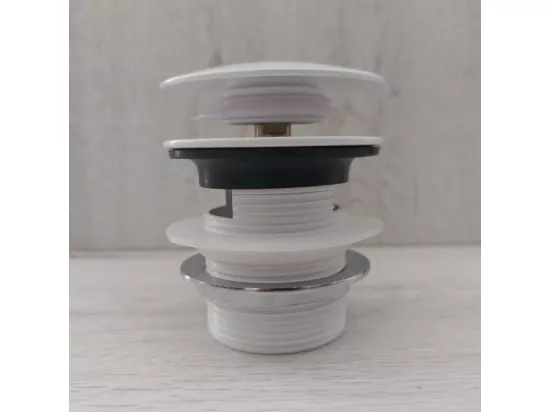 Bonde et cache trop-plein blanc pour baignoire îlot design
