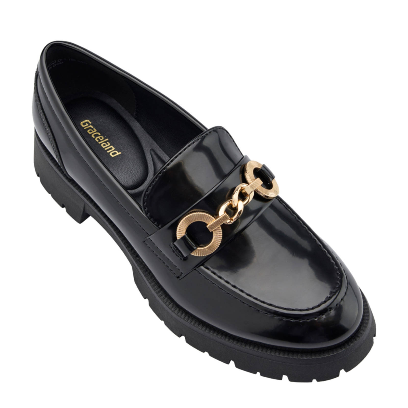 Graceland chunky loafers zwart
