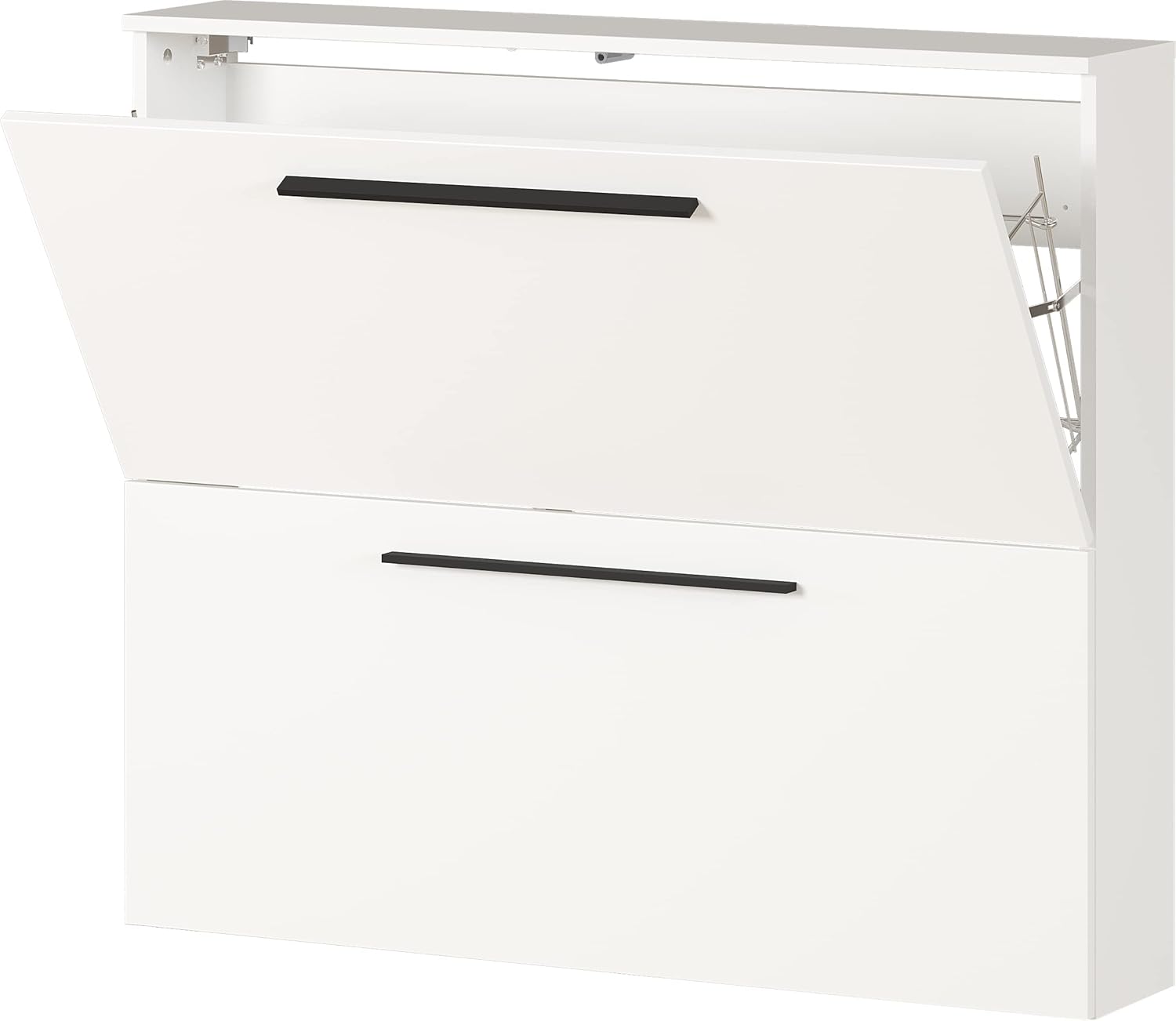 Germania Schuhschrank 2575-84 GW-Utah, in Weiß, mit Platz für 8 Paar Schuhe, geringe Tiefe, ideal für schmale Flure, 100 x 85 x 19 cm (BxHxT)