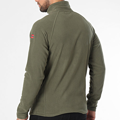 Sweat Zippé Polaire Vert Kaki