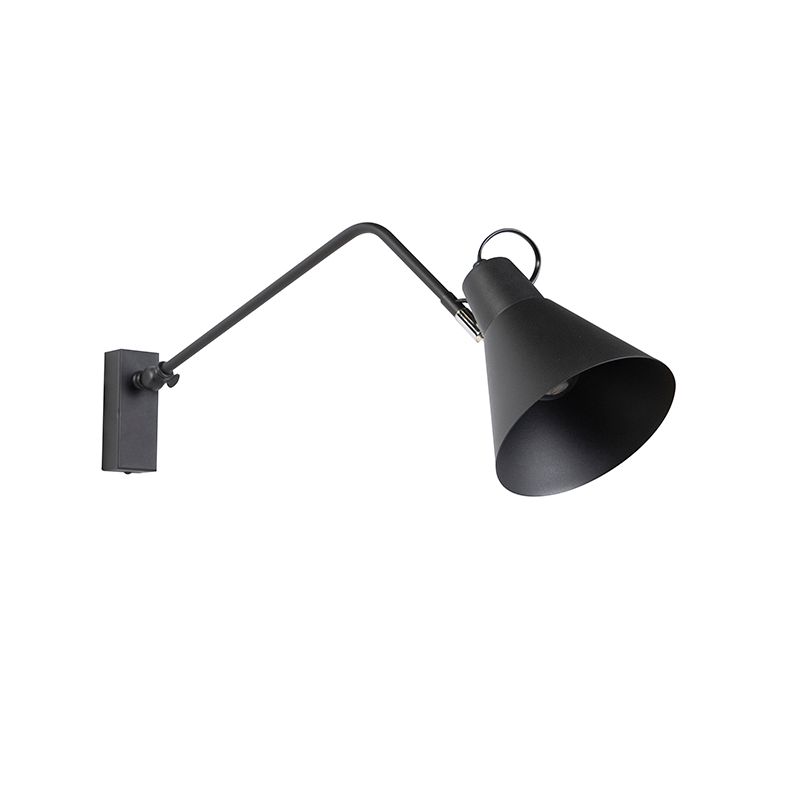 Design wandlamp zwart verstelbaar - Luna