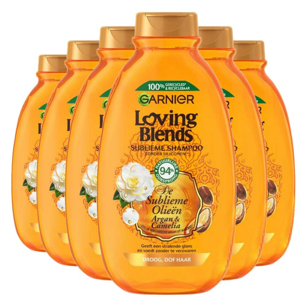 6x Garnier Loving Blends Argan- en Cameliaolie Shampoo300 ml
