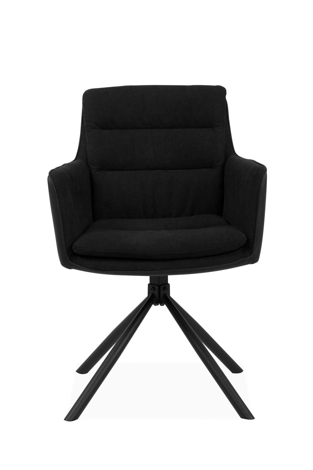 Stuhl Logan Stoffmix Lederoptik/Mikrofaser Anthrazit/schwarz Metallgestell schwarz