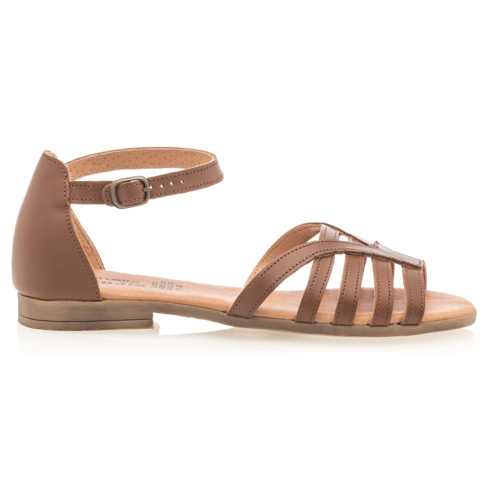 Sandales Femme en cuir cognac