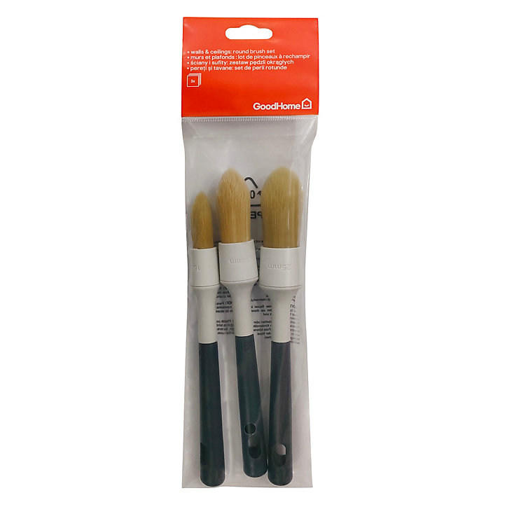 Lot 3 pinceaux à rechampir GoodHome 15mm + 21 mm + 25mm