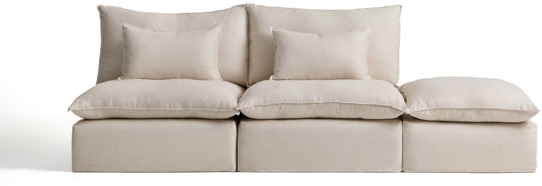 Kave Home   Anarela 3-Zitsbank + Hocker