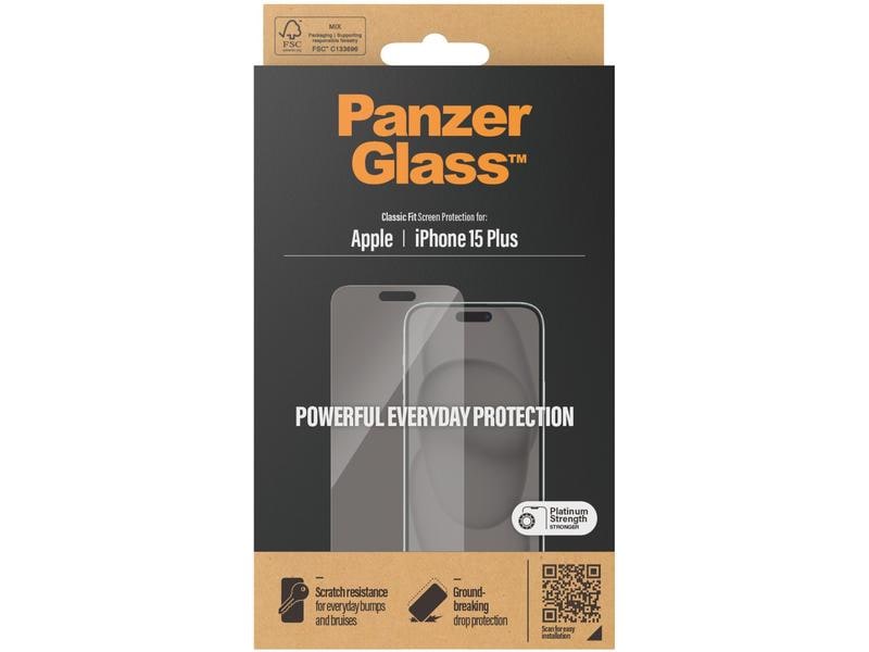 Panzerglass Displayschutz Classic Fit iPhone 15 Plus Display-Schutzfolie für das Apple iPhone 15 Plus