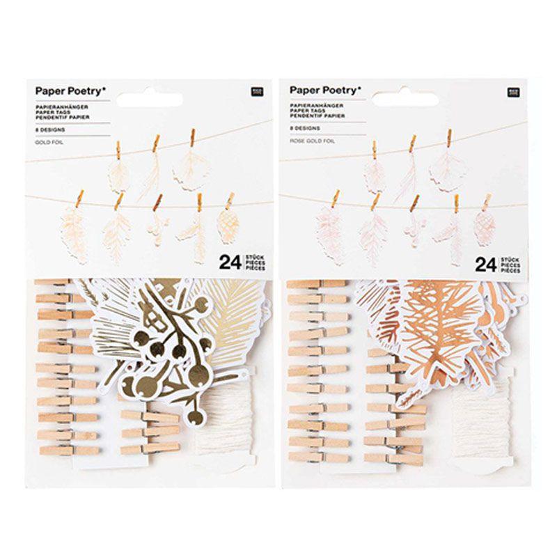 2 guirlandes Forêt de Noël dorée + cuivrée Rico Design