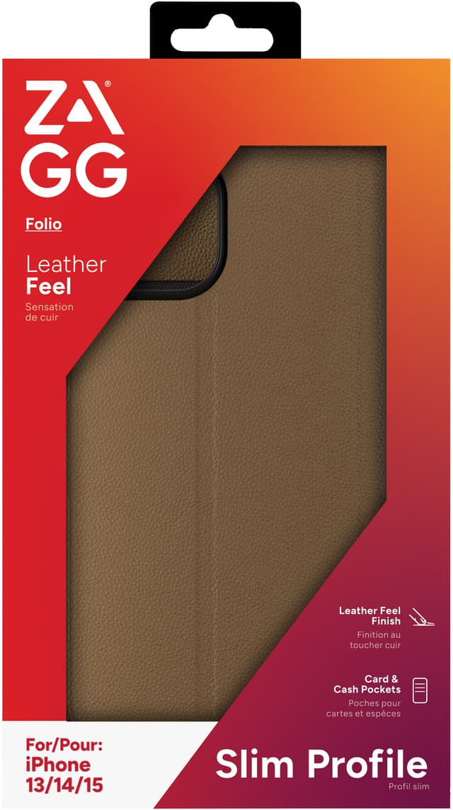 Zagg iPhone 16e/15/14/13 pungetui (brun)