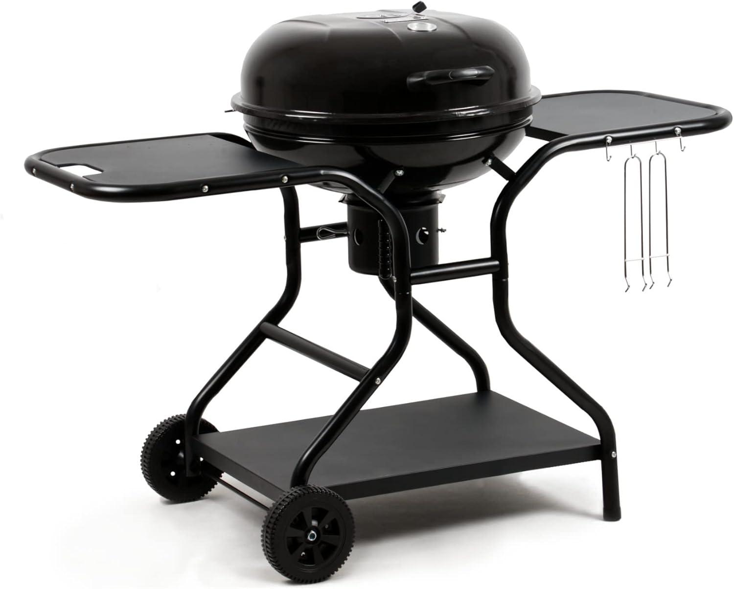 BBQ-Toro Kugelgrill Ø 57 cm mit Ablagefläche und Grillrostheber | Grillfläche Ø 54,5 cm | BBQ Kugelgrill Holzkohle, Barbecue Grill Holzkohle rund, Holzkohlegrill mit Deckel