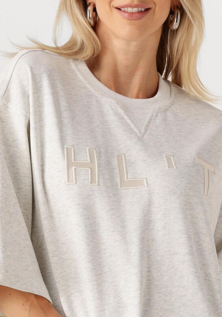 lichtgrijze haute l'amitié top hlt ss logo sweat
