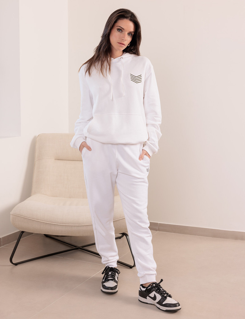 HBT COTTON | CARLOS PANTALON JOGG MIXTE BLANC