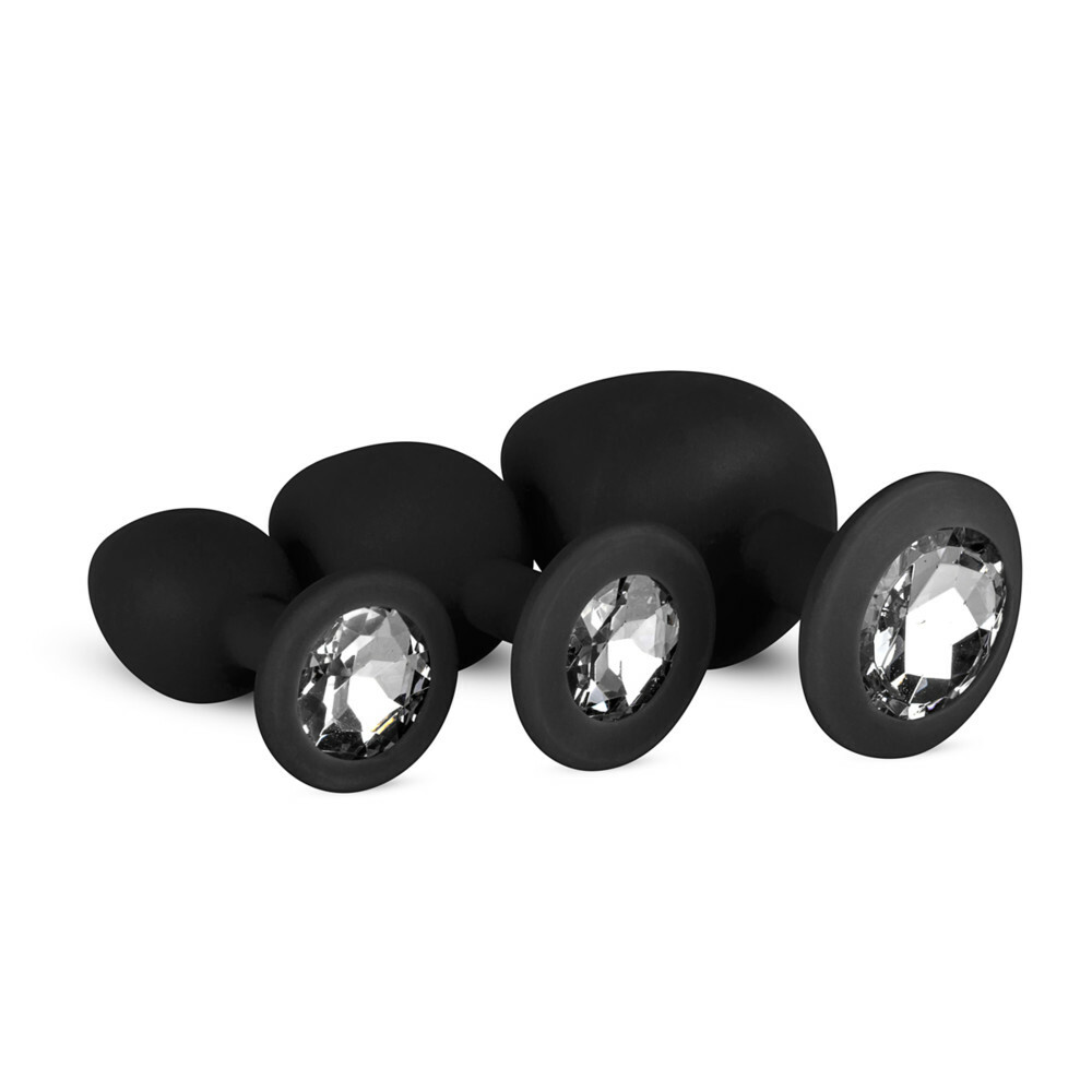 Easytoys Luxe Buttplug Set Zwart3 stuks
