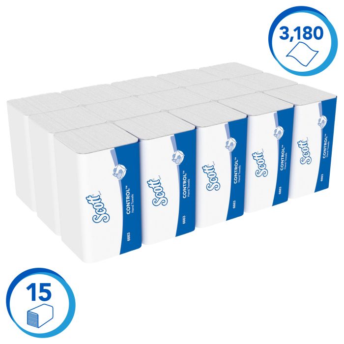Scott 6663 3180st Control Intergevouwen  handdoeken 1-Laags wit (6663)