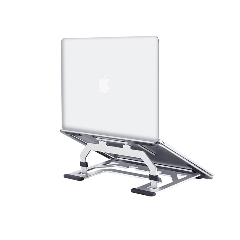 (Bis 40kg) Faltbare 5-Höhen Multi-Winkel Halterung Aluminium Ständer für Laptop / MacBook / Tablet - Silber