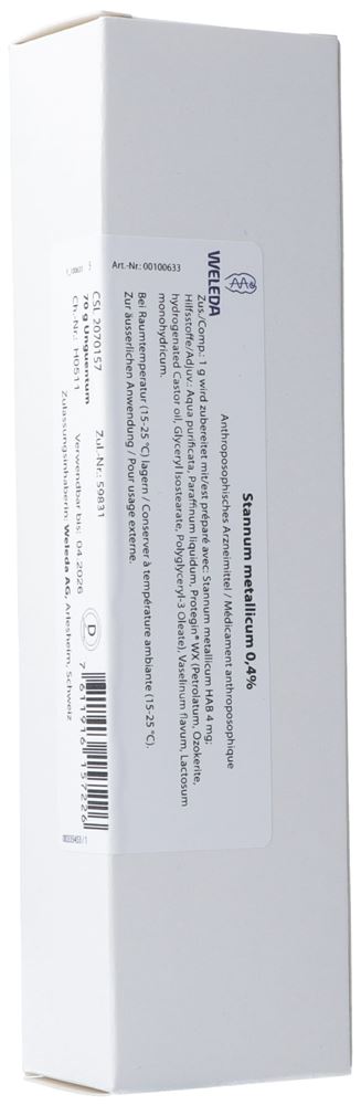 Weleda Stannum metallicum Salbe 0.4 % Unguentum Tb 70 g