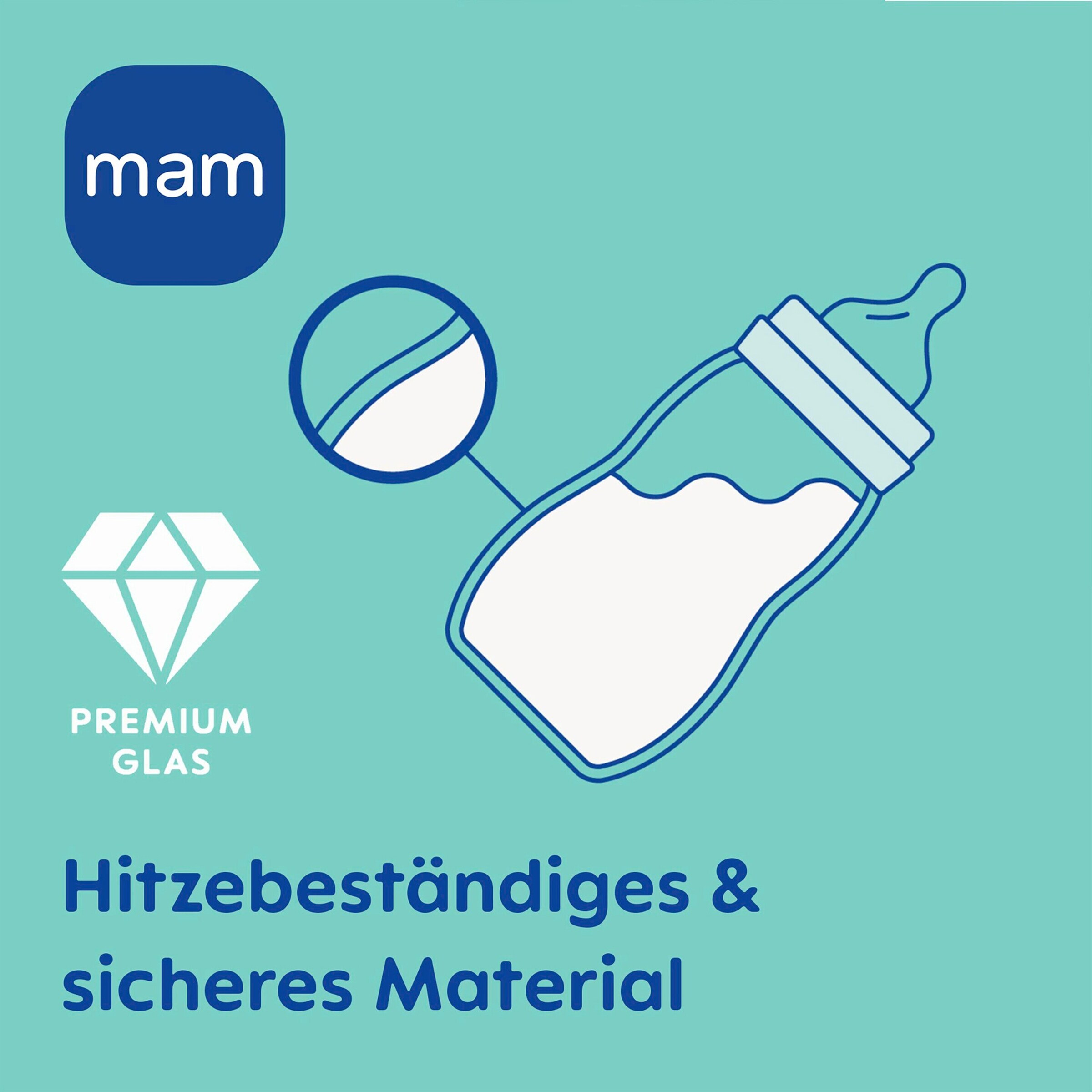 MAM 4-tlg. Feel Good Flaschen Set, Glas, ab 0M beige